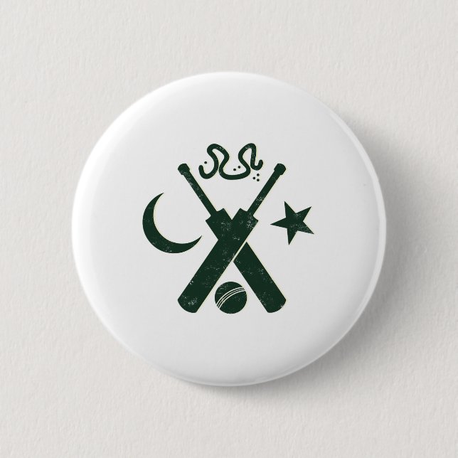 Cricket Pakistan (gul stjärna Urdu)  Knapp (Framsida)