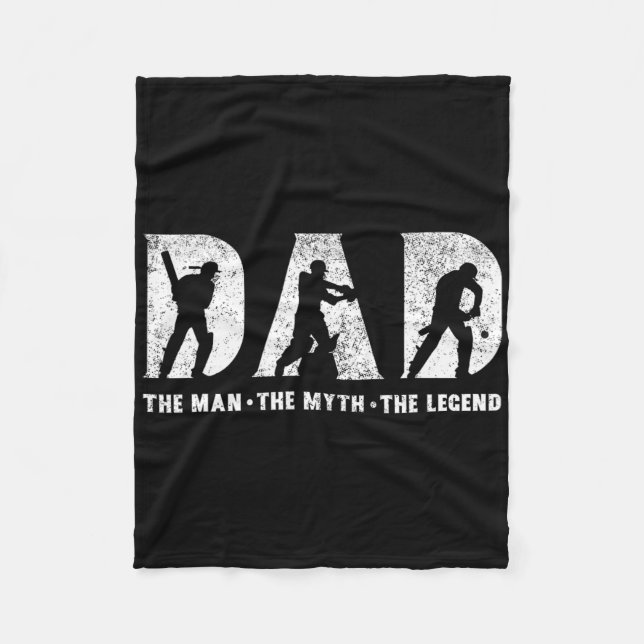 Cricket Pappa Mannen Myten Legenden Fars Dag D Fleecefilt (Framsidan)