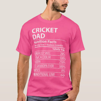 Cricket Pappa Nutrition Facts Funny Cricket Pappa T Shirt