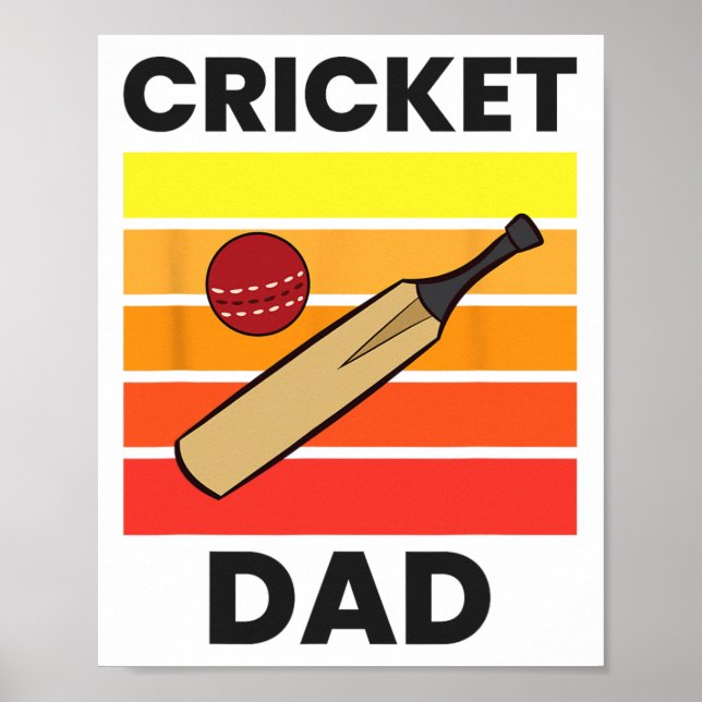Cricket Pappa Rolig Cricket Far  Poster (Framsidan)