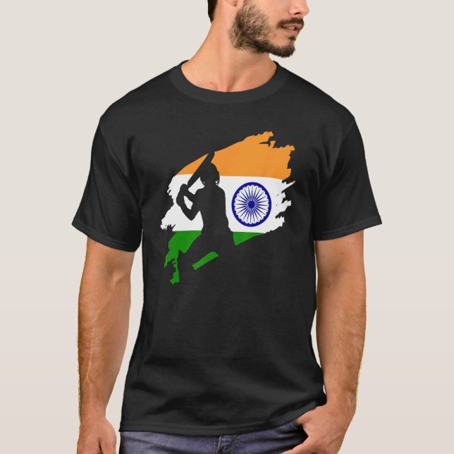 Cricket Patriotic India Sports Jersey Gift T Shirt (Framsida)