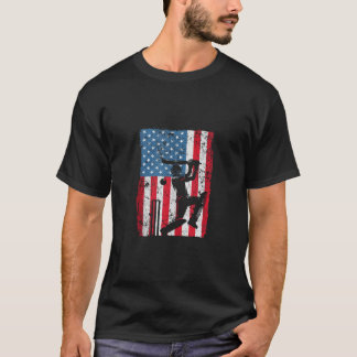 Cricket Player American Flagga Player Coach 4:e av T Shirt