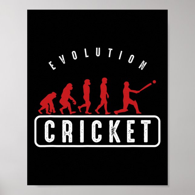 Cricket Player Athletes Sports Coach Evolution Of  Poster (Framsidan)