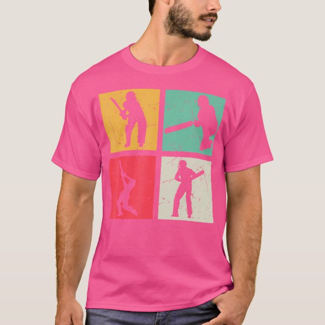Cricket Player Cricket Silhouette Cricketing Crick T Shirt (Framsida)