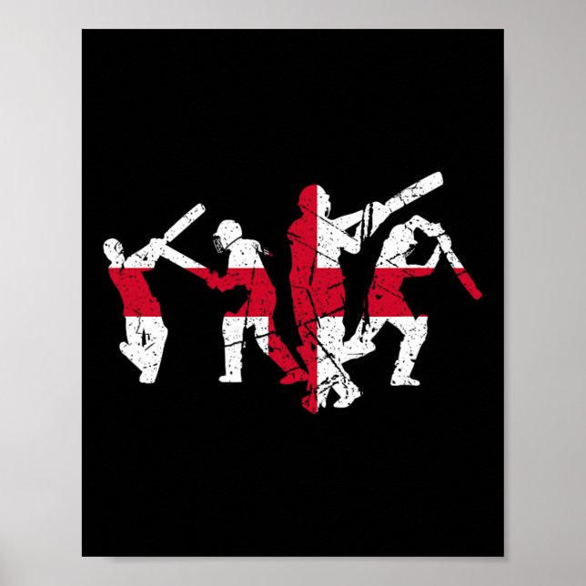 Cricket Player Distressed  Poster (Framsidan)