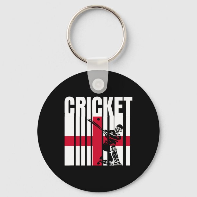Cricket Player English Flag  Nyckelring (Framsida)