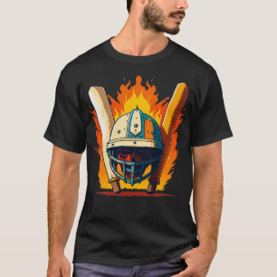 Cricket Player Fladdermus och Helmet T Shirt