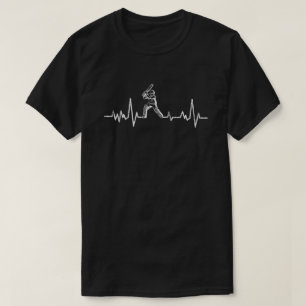 Cricket Player Heartslag Gift Cricket Fläkt Älskar T Shirt