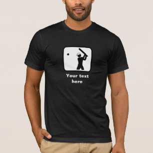 Cricket Player Logotyp - Anpassade (Mörk) Tee