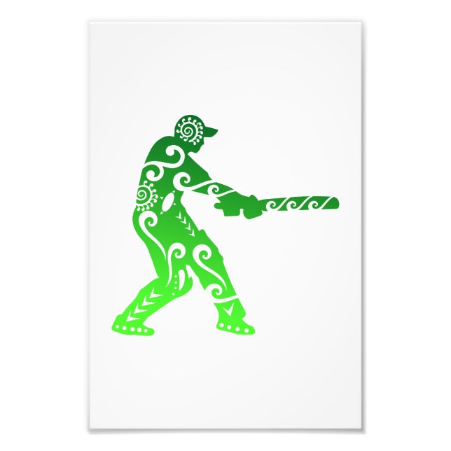 Cricket Player Maori Stil Tribal Tattoo Gift Idea Fototryck (Framsidan)