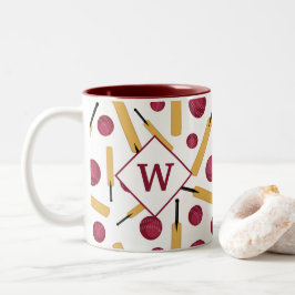 Cricket Player Monogram Två-Tonad Mugg