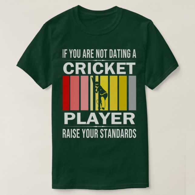 Cricket Player presenterar sport Cricketer Cricket T Shirt (Design framsida)