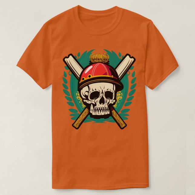 Cricket Player Skull Helmet Fladdermus (1) T Shirt (Design framsida)