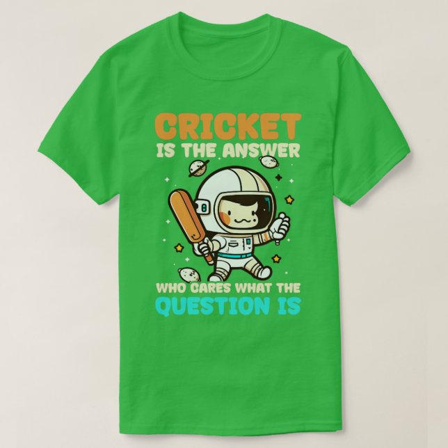 Cricket Player som tar reda på vad frågan är T Shirt (Design framsida)