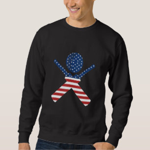Cricket Player Sports Cricket Fladdermöss American Lång Ärmad Tröja