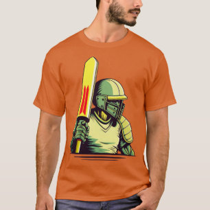Cricket Player Vintage Retro Cricket (2) T Shirt