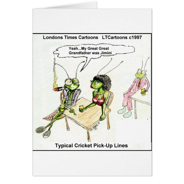 Cricket Plocka-Up Linjer Funny Hälsningskort (Framsidan)