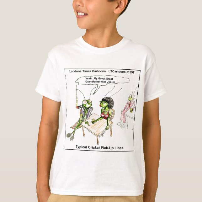 Cricket Plocka-Up Linjer Funny T-shirt (Framsida)