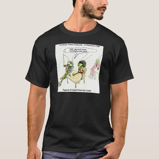 Cricket Plocka-Up Linjer Funny T Shirt (Framsida)