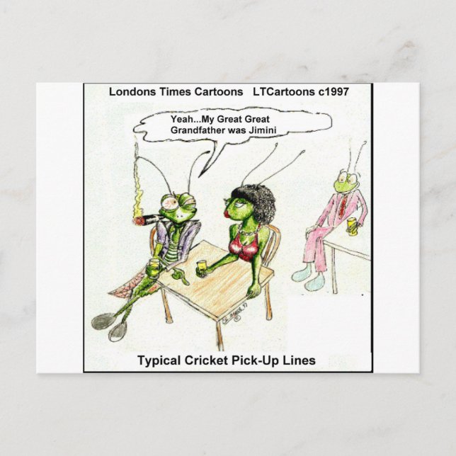 Cricket Plocka-Up Linjer Funny Vykort (Framsida)