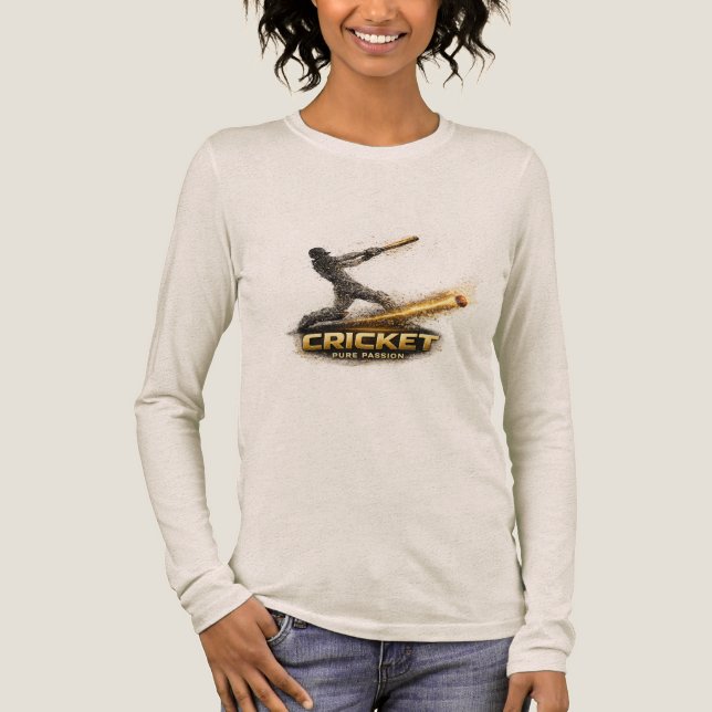 Cricket Pure Passion Gold Motion Women’s Tri-Blend T Shirt (Framsida)