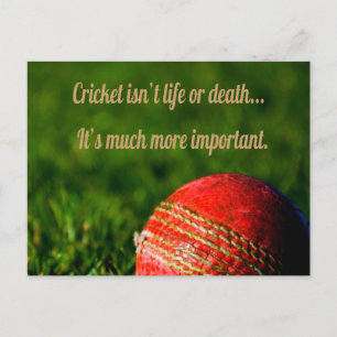Cricket Red Boll Funny Motivational Vykort