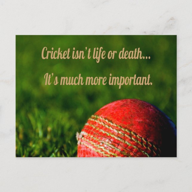 Cricket Red Boll Funny Motivational Vykort (Framsida)