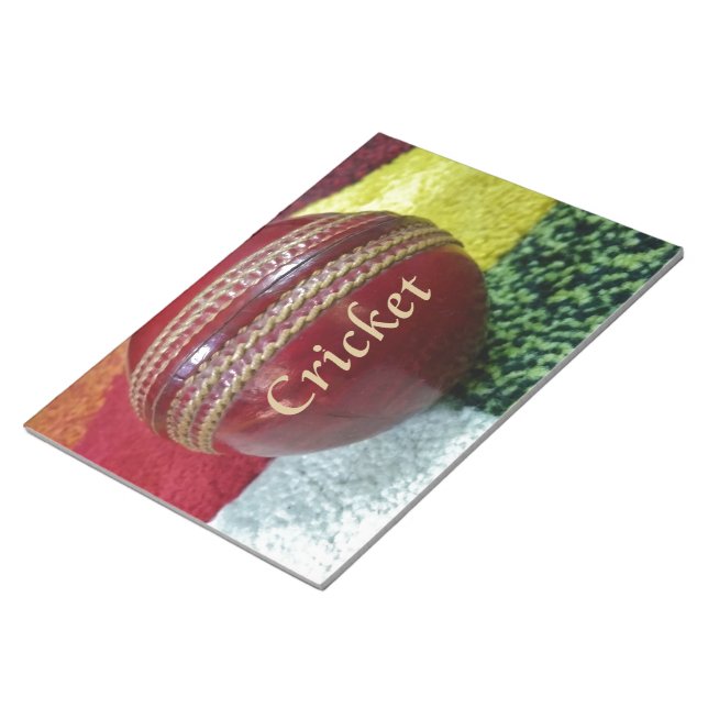 Cricket: Red Hard Boll Art Print Anteckningsblock (Vinklad)