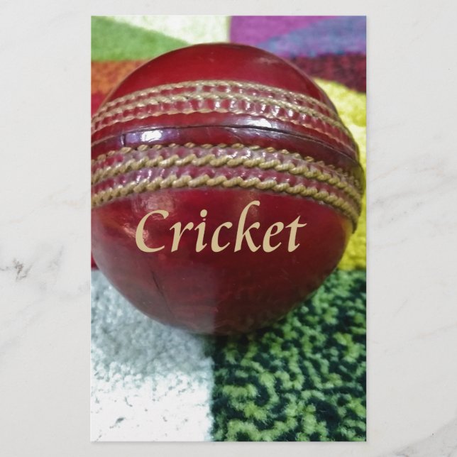Cricket: Red Hard Boll Art Print Brevpapper (Framsida)