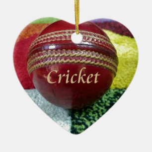 Cricket: Red Hard Boll Art Print Julgransprydnad Keramik