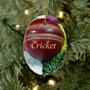 Cricket: Red Hard Boll Art Print Julgransprydnad Keramik