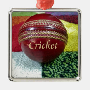 Cricket: Red Hard Boll Art Print Julgransprydnad Metall