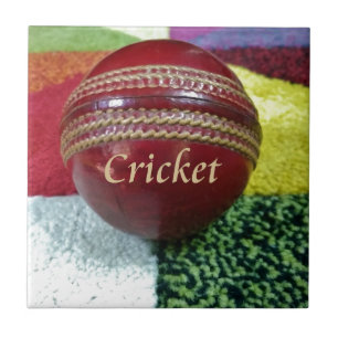Cricket: Red Hard Boll Art Print Kakelplatta