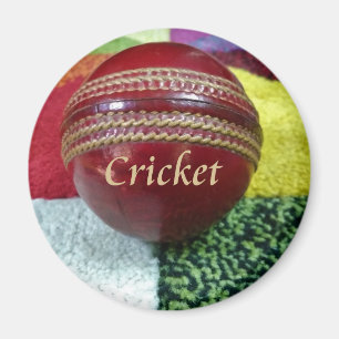 Cricket: Red Hard Boll Art Print Magnet
