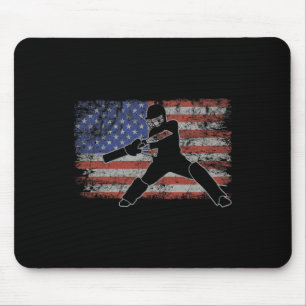 Cricket Retro Usa Flagga Cricketspelare 4:e Juli Musmatta