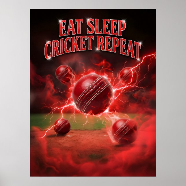 Cricket Röd Blixt Repris Poster (Framsidan)