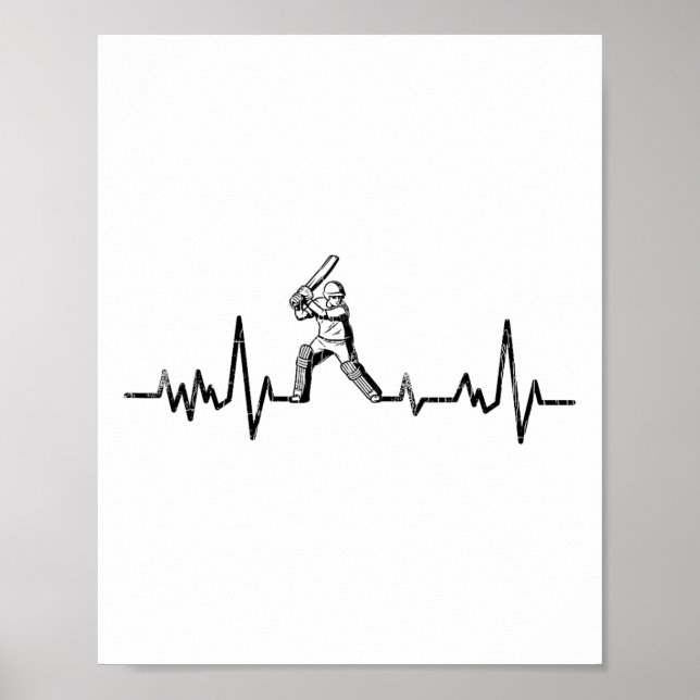 Cricket Roligt Hjärtbeats Grafik För Spelare 1  Poster (Framsidan)