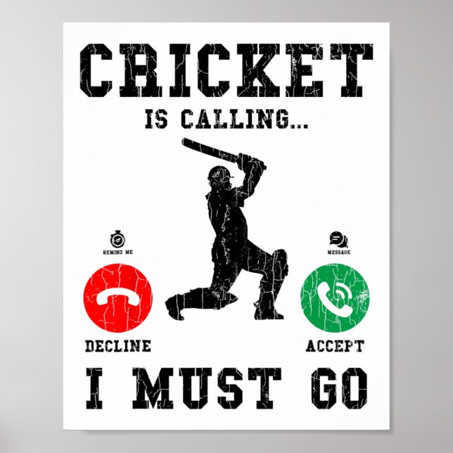 Cricket ropar rolig grafik för spelare  poster (Framsidan)