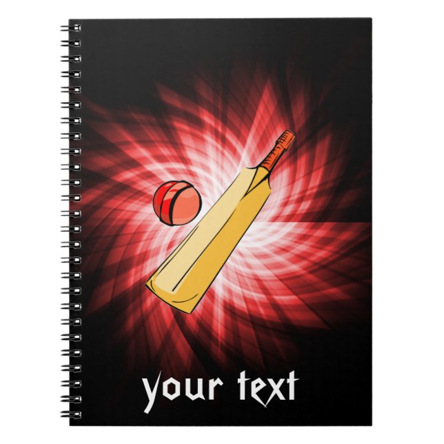 Cricket; rött anteckningsbok med spiral (Framsidan)