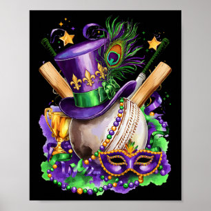Cricket-sällskap Kostym Upphetsning På Mardi Gras- Poster