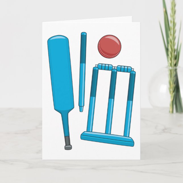 Cricket Set Sport Greeting Cards Kort (Framsida)