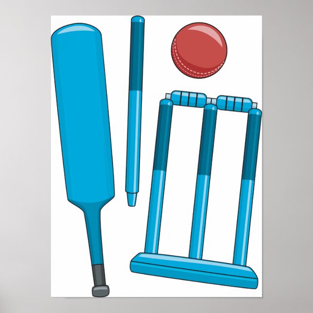 Cricket Set Sport Poster (Framsidan)