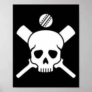 Cricket Skull Poster