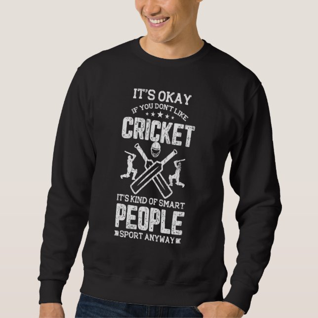 Cricket Smart Player Sport Graphic Lång Ärmad Tröja (Framsida)