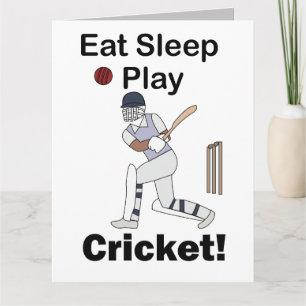 Cricket Sport Äta Sova Spela Cricket Kort
