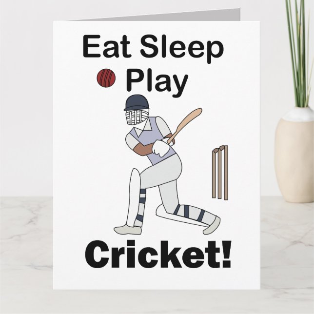 Cricket Sport Äta Sova Spela Cricket Kort (Framsida)