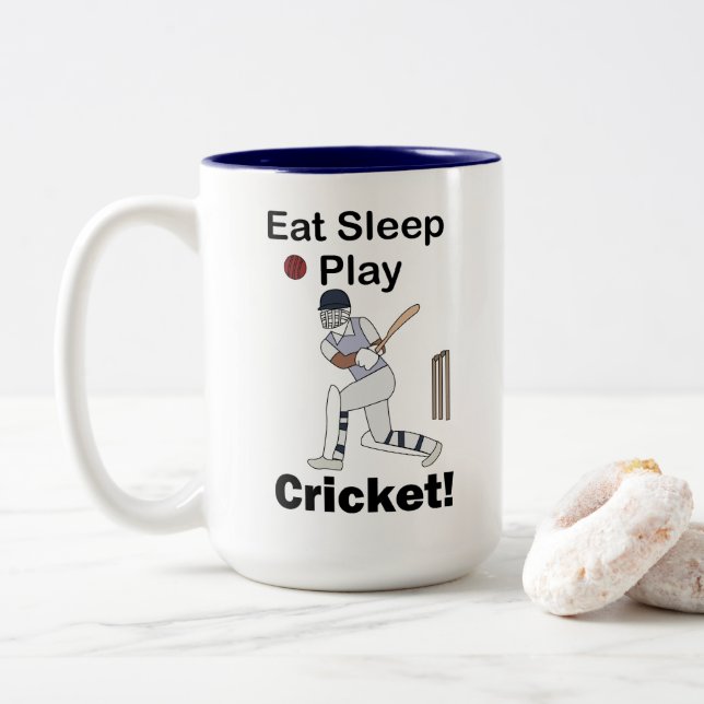 Cricket Sport Äta Sova Spela Cricket Två-Tonad Mugg (Med munk)