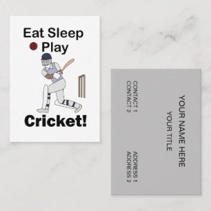 Cricket Sport Äta Sova Spela Cricket Visitkort