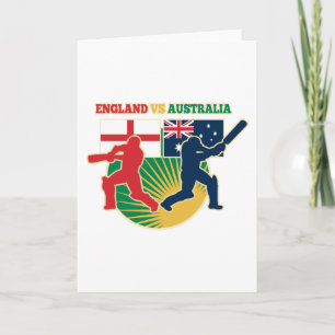 Cricket Sport Batman England mot Australia flagga Kort