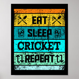 Cricket Sport Cricket Lag Äta Sova Cricket Jerse Poster